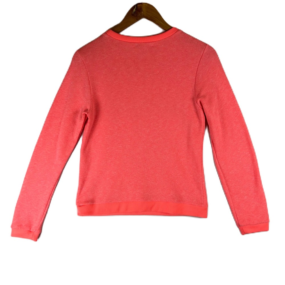 Milly Womens Neon Pink Influencer Pearl Embellished French Terry Sweatshirt S - Picture 2 of 9